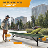 Heavy-Duty Outdoor Metal Bench, Thermoplastic-Coated, Inground, Weatherproof, Commercial-Grade for Parks, Gardens - Photo 7