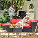 Devoko 5 Pieces Patio Furniture Sets All Weathevr Outdoor Sectional Patio Sofa Manual Weaving Wicker Rattan Patio - Photo 5