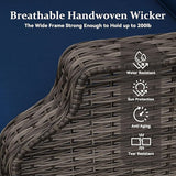 Outdoor Patio Loveseat, All-Weather 2-Seater Wicker Loveseat with Cushions, Outdoor Patio Love Seat Sofa for Garden - Photo 5