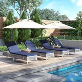Tangkula Patio Chaise Lounge Chair, PE Wicker Reclining Sun Lounger with 6-Level Adjustable Backrest - Photo 5