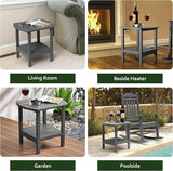 TORVA Patio Adirondack Side Table, Outdoor End Tables All-Weather Resistant HDPE Humidity-Proof Long Time Use for Deck - Photo 6