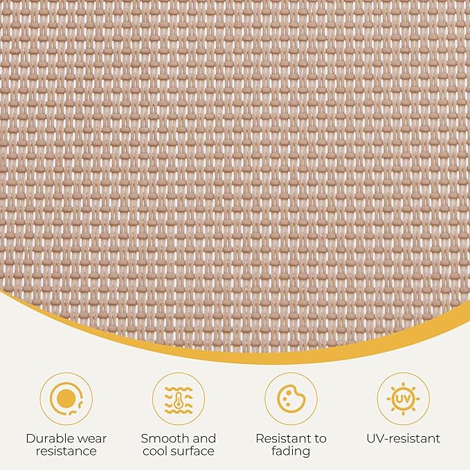 Yaheetech 22.4" Outdoor Folding Tanning Chair, Chaise Lounge Chairs with 5 Back Position Adjustable, Extended Portable Lounger for Beach, Patio, Beige