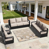 Outdoor Aluminum Furniture Set, 4-Piece Patio Conversation Set, 2 Swivel Chairs and 2 Sofa, All-Weather Metal Frame - Photo 8