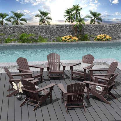 WestinTrends Dylan Outdoor Adirondack Chair (Set of 8), Dark Brown