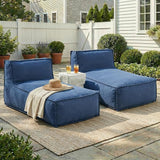 Merax Outdoor Bean Bag Lounge Chairs Set of 2, 61" Outdoor Chaise Lounger Chair with Foam Filled - Photo 3