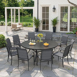 VICLLAX 60" Outdoor Round Patio Dining Table for 8-10 - Photo 2