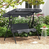 Tangkula 3 Person Porch Swing, Patio Swing with Removable Cushion & Powder-Coated Steel Frame - Photo 2