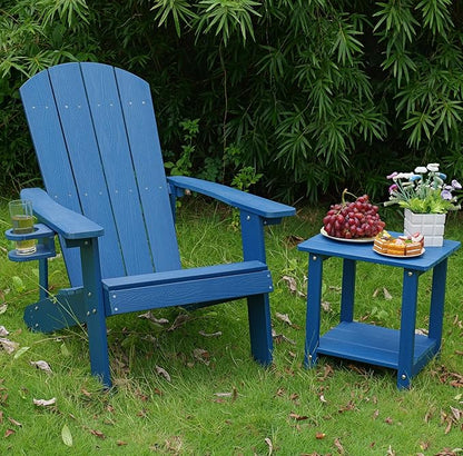 Outdoor Adirondack Chair, Weather-Resistant HIPS Patio Lounge Chair, 1Pcs Fixed Seating for Porch, Garden, Deck, Backyard