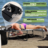 BlueWish Tanning Chair with Face Hole, Layout Chair for Tanning with 5-Position Reclining Backrest, Removable Pillow - Photo 8