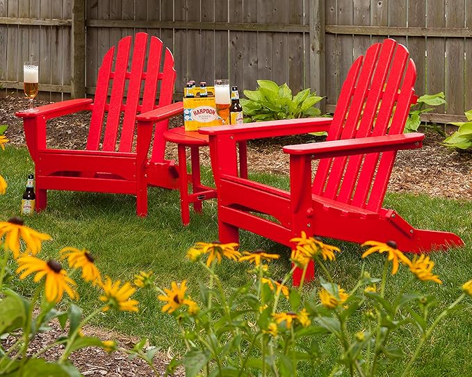 POLYWOOD PWS214-1-GR Classic Adirondack Chair Seating Set in Green