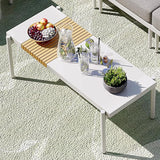 Sundale Outdoor 3 Pieces Patio Furniture Set, Metal Outdoor Sectional Sofa with Coffee Table - Photo 9