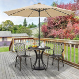 Yaheetech 31in Cast Aluminum Patio Table with Umbrella Hole - Photo 8