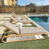 PURPLE LEAF Outdoor Chaise Lounge One Chair with Cushion Aluminum Pool Side Sun Lounges Adjustable Reclining Patio Set - Photo 2