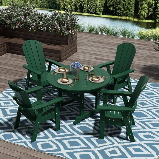 WO WESTIN OUTDOOR HDPE Laguna Adirondack Casual Patio Dining Chair,Dark Green