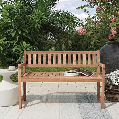 Linon Acorn Chandler Finished Acacia Wood Outdoor Bench