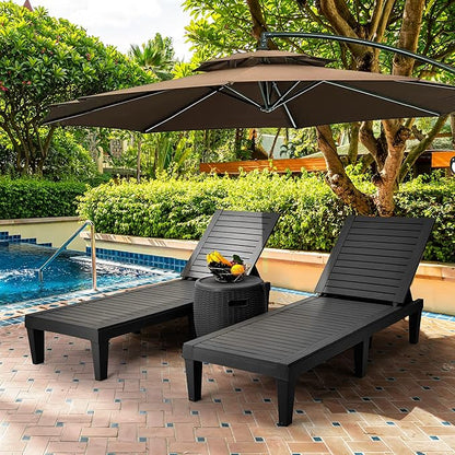YITAHOME Patio Chaise Lounge Set of 4, Adjustable Outdoor Chaise Lounge with 265lbs Weight Capacity for Backyard, Poolside, Lawn, Waterproof & Easy Assembly (Black)