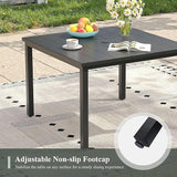 Outdoor Dining Table with Adjustable Umbrella Hole, 40.2" All-Weather Square Patio Dining Table for 4 - Photo 5