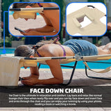 Face Down Tanning Chaise Lounge Chair - Face & Arm Holes - 2 Legs Support - Polyester Material – Backrest Positions - Photo 4