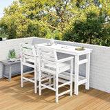SERWALL 41" Outdoor Bar Table with 1.6" Umbrella Hole, HDPE Patio Bar Counter Height Table - Photo 9