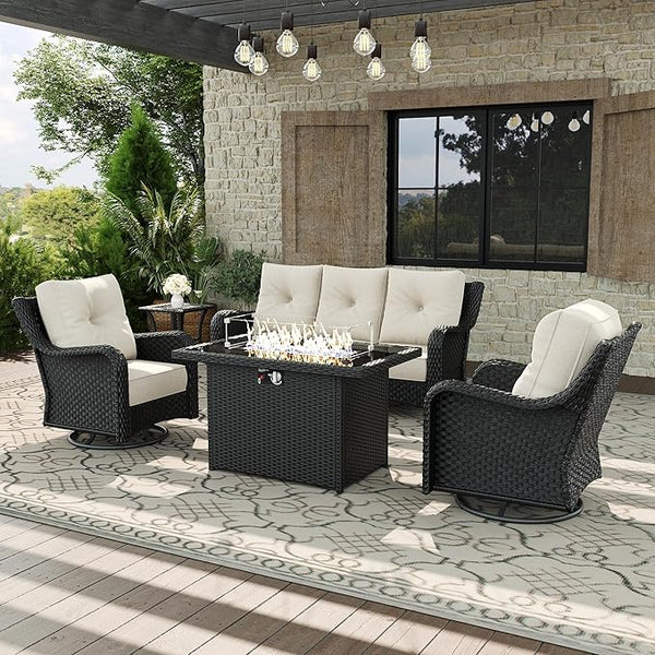 5 Piece Patio Furniture Set with Fire Pit Table - Photo 1
