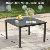 Outdoor Dining Table with Adjustable Umbrella Hole, 40.2" All-Weather Square Patio Dining Table for 4 - Photo 7