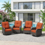 4 Piece Outdoor Swivel Rocker Patio Chairs Set, Patio Chairs Set of 4 with Thickened Olefin Cushions - Photo 8