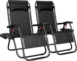 Yaheetech 26" Zero Gravity Recliners Outdoor Adjustable Folding Reclining Lounge Chairs w/Pillows - Photo 1