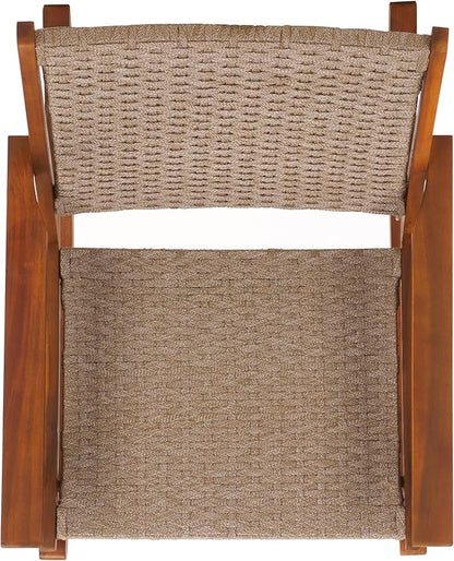 SAFAVIEH Outdoor Collection Daniel Natural Solid Wood Rocking Chair