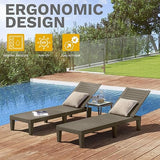DWVO Outdoor Chaise Lounge, Pool Lounge Chair Set of 2 w/ 5-Level Backrest - Photo 5