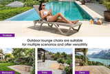 PURPLE LEAF Outdoor Chaise Lounge Chair Set of 2 Pool Lounge Chair with Champagne Aluminum Plastic Stackable Patio - Photo 8