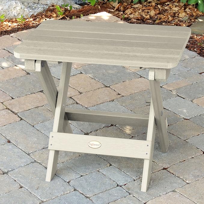 highwood Classic Westport Adirondack Chairs with Side Table, Whitewash