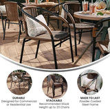EMMA + OLIVER Set of 2 Modern Rattan Indoor/Outdoor Stack Chairs - Photo 4
