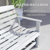 Outsunny 2-Person Outdoor Glider Bench Patio Double Swing Rocking Chair Loveseat w/Slatted HDPE Frame for Backyard - Photo 7