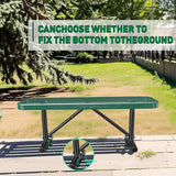 4FT/48INCH Heavy Duty Metal Garden Park Bench for Outside, Weatherproof Commercial Industrial Outdoor Garden Benches - Photo 7