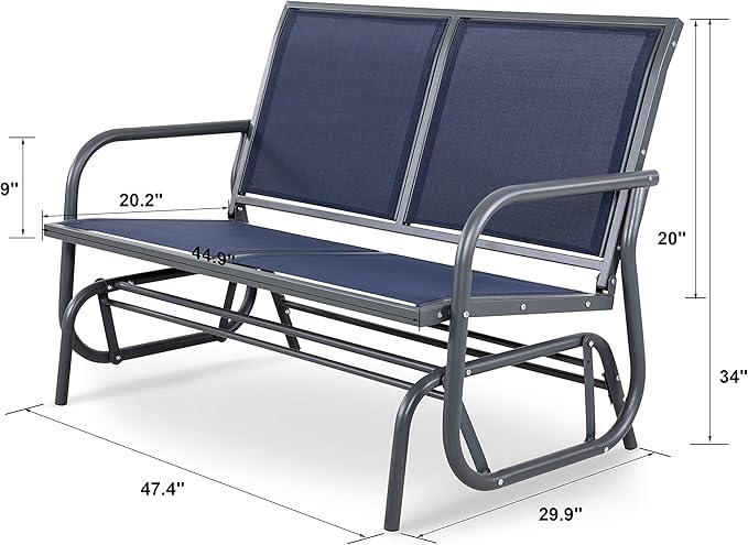 NUU GARDEN 2 Person Outdoor Glider Bench Patio Glider - Photo 2