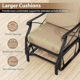 Tangkula Outdoor Glider Rocking Chair, Patio Gliding Chair Furniture with Metal Frame and Thick Cushions for Porch - Photo 7