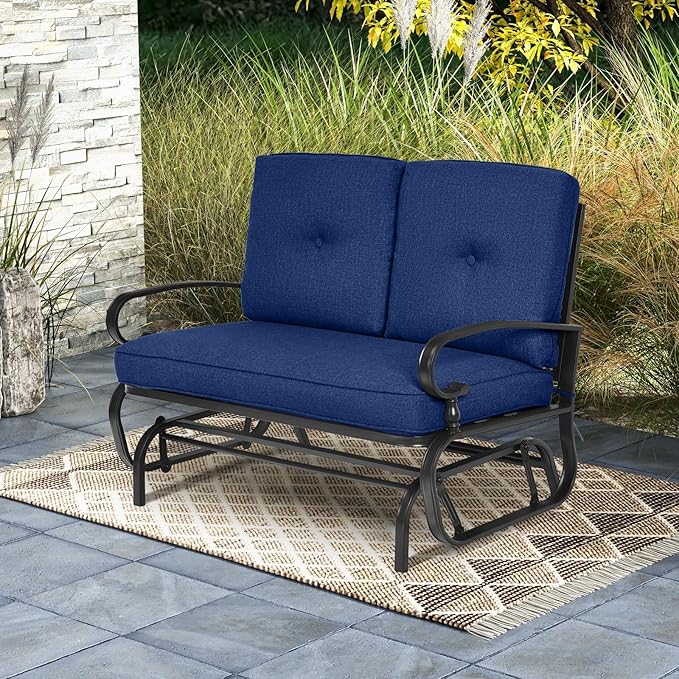 Tangkula Outdoor Swing Glider Chair, Patio Glider Bench for 2 Persons - Photo 5