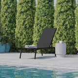 Flash Furniture Brazos Adjustable Chaise Lounge Chair, Outdoor Five-Position Recliner, All Weather, Black/Black - Photo 2