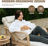 NATURAL EXPRESSIONS Aluminum Outdoor Chaise Lounge Chairs, Wicker Patio Lounge Chair Set of 2 with Side Table - Photo 6
