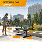 Heavy-Duty Outdoor Metal Bench, Thermoplastic-Coated, Portable, Weatherproof, Commercial-Grade for Parks, Gardens - Photo 4