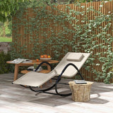 Outsunny Rocking Chair, Zero Gravity Patio Chaise Sun Lounger, Outdoor Rocker, UV Water Resistant, Pillow for Sunbathing - Photo 2