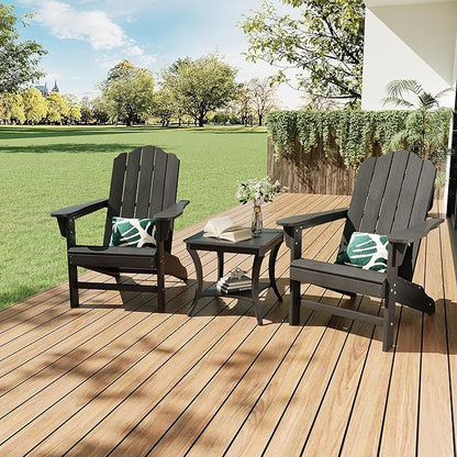PeakPursuit HDPE Adirondack Chair for Patio, Wood Texture Lawn Chair, Outdoor Patio Furniture for Garden Backyard Deck
