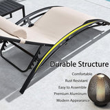PURPLE LEAF Patio Chaise Lounge with 10' x 6.5' Tilt Umbrella Outdoor Lounge Chair Beach Pool Sunbathing Lawn Lounger - Photo 5