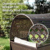 PHI VILLA Outdoor Wicker Egg Chair, Oversized Lounge Chair with Cushion, Large Brown Basket Rattan Chair for Patio - Photo 7