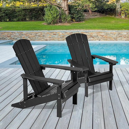 Adirondack Chairs, Plastic Adirondack Chairs Set of 2, All-Weather Resistant, Widely Used in Outdoor, Fire Pit, Deck, Outside, Garden