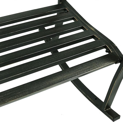 Sunnydaze Outdoor Rocking Chair for Lounging – Durable Metal Patio Chair with Cast Iron & Steel Frame – Ideal for Backyard, Lawn, or Garden – 275lb Capacity
