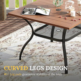VICLLAX 37.8" Square Outdoor Patio Table, All Weather Metal Outdoor Dining Table for Lawn Garden - Photo 6