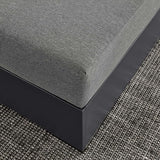 Modway Tahoe Aluminum Ottoman in Gray Charcoal with Weather-Resistant Cushion-Ideal as Outdoor Footstool - Photo 8