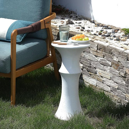 Outdoor Side Table for Patio Indoor Outdoor Front Porch (Bamboo)