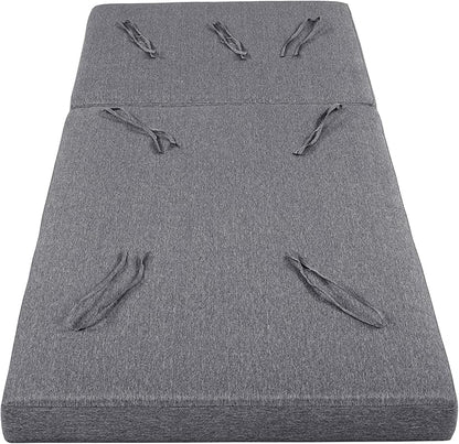 Merax Outdoor Chaise Lounge Cushion Only - Water-Resistant Patio Lounge Chair Cushion with Removable Cover, Grey